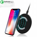 Wholesale Quick Charge Ultra-Slim Wireless Charger for Qi Compatible Device (Black)